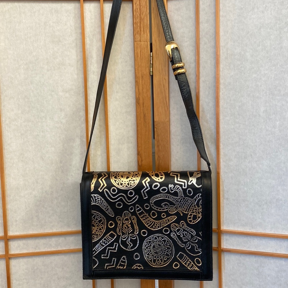 Vintage Roberto Vascon Tribal Motif Leather Purse